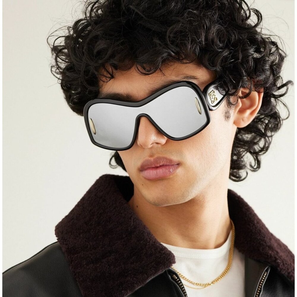 NEW LOEWE LW40131I 01C, SILVER BLACK UNISEX SUNGLASSES LOEWE